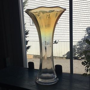 Depression glass- Amber. Tall Vase